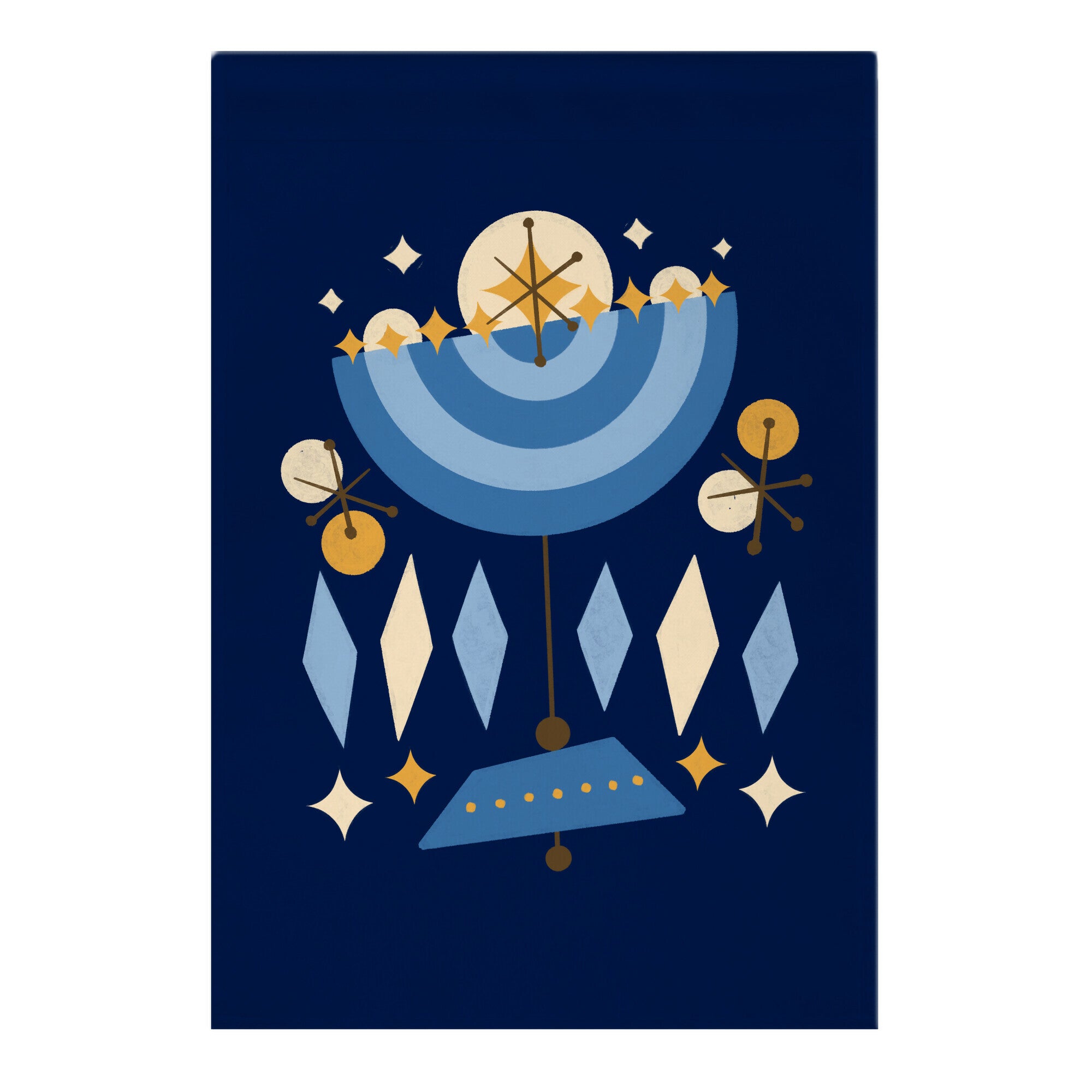 Mid-Century Modern Menorah (Hanukkah) Garden Flag